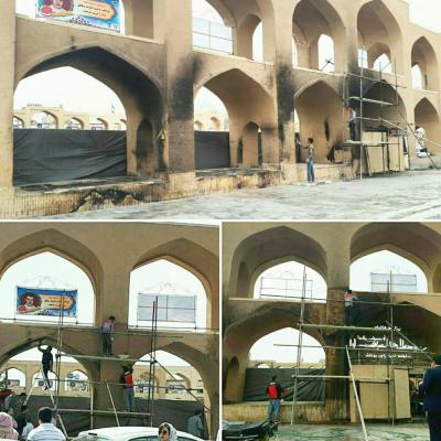 غرفه های غیر اصولی در میدان امیرچخماق یزد آتش گرفت