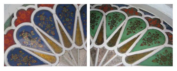 نمونه نقاشی پشت شیشه در خانه&zwnj;&zwnj;ی تاریخی اسدی